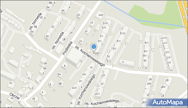 Mikołów, Osiedle Kochanowskiego Jana, 3I, mapa Mikołów