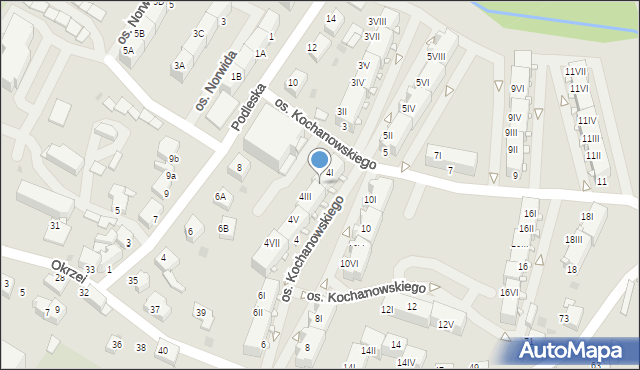 Mikołów, Osiedle Kochanowskiego Jana, 4II, mapa Mikołów