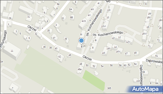 Mikołów, Osiedle Kochanowskiego Jana, 6, mapa Mikołów