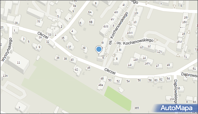 Mikołów, Osiedle Kochanowskiego Jana, 6IV, mapa Mikołów