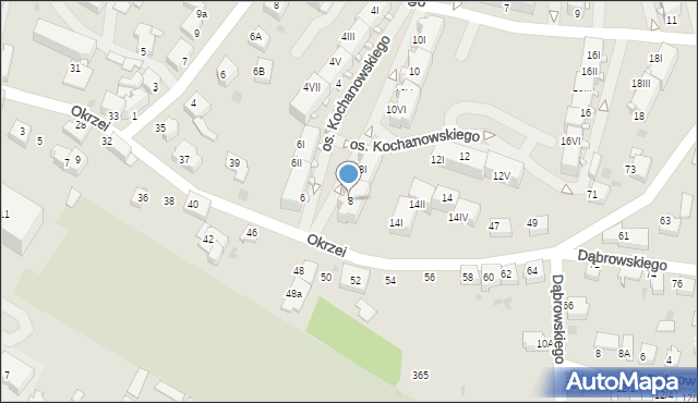 Mikołów, Osiedle Kochanowskiego Jana, 8, mapa Mikołów