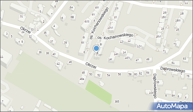 Mikołów, Osiedle Kochanowskiego Jana, 8IV, mapa Mikołów