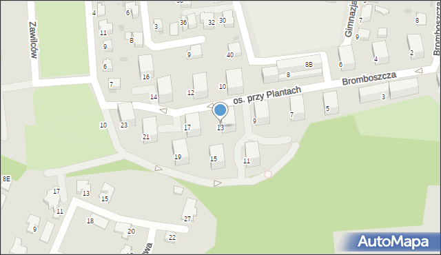 Mikołów, Osiedle przy Plantach, 13, mapa Mikołów