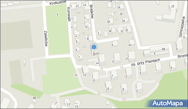 Mikołów, Osiedle przy Plantach, 16, mapa Mikołów