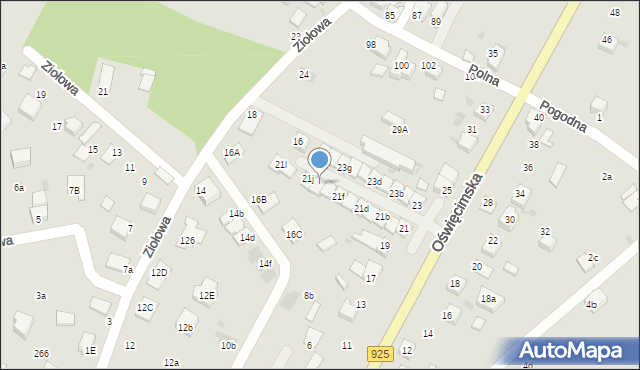 Mikołów, Oświęcimska, 21h, mapa Mikołów