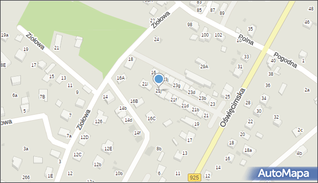 Mikołów, Oświęcimska, 21j, mapa Mikołów
