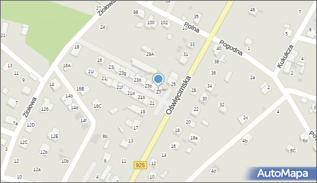Mikołów, Oświęcimska, 23, mapa Mikołów