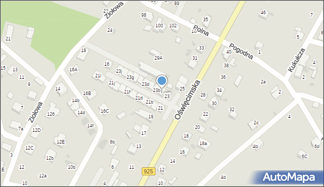 Mikołów, Oświęcimska, 23a, mapa Mikołów