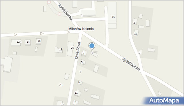Milanów, Osiedlowa, 1, mapa Milanów