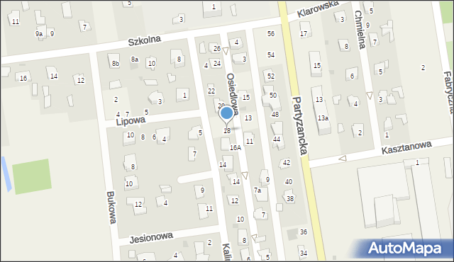 Milejów-Osada, Osiedlowa, 18, mapa Milejów-Osada