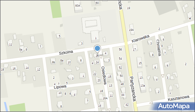 Milejów-Osada, Osiedlowa, 26, mapa Milejów-Osada