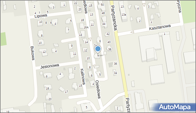 Milejów-Osada, Osiedlowa, 7, mapa Milejów-Osada