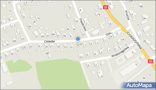 Milicz, Osiedle, 9, mapa Milicz
