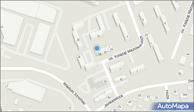 Mława, Osiedle Książąt Mazowieckich, 3G, mapa Mława