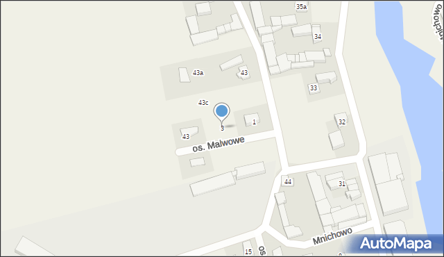 Mnichowo, Osiedle Malwowe, 3, mapa Mnichowo
