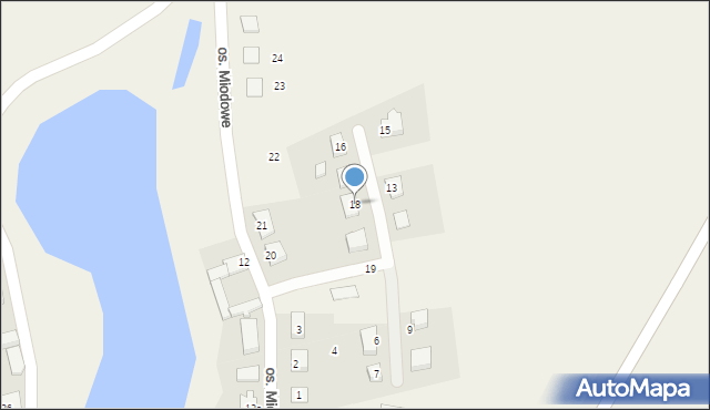 Mnichowo, Osiedle Miodowe, 18, mapa Mnichowo