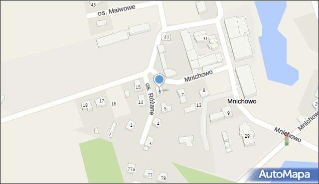 Mnichowo, Osiedle Różane, 6, mapa Mnichowo