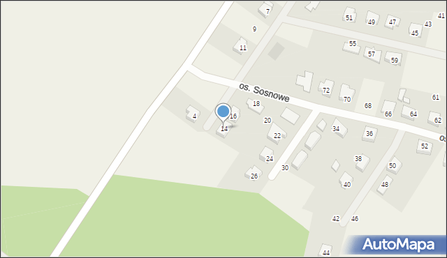 Mnichowo, Osiedle Sosnowe, 14, mapa Mnichowo