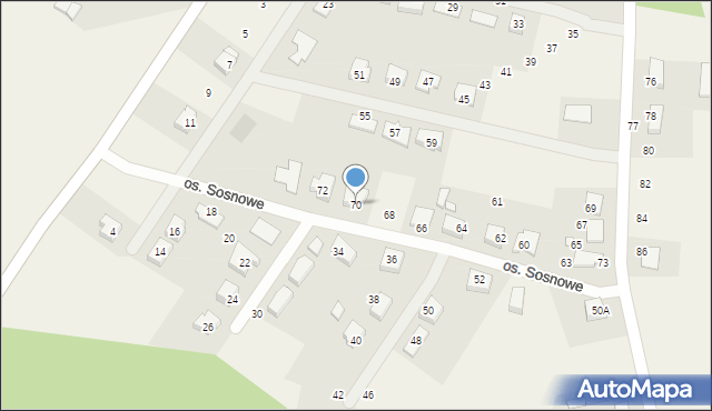 Mnichowo, Osiedle Sosnowe, 70, mapa Mnichowo