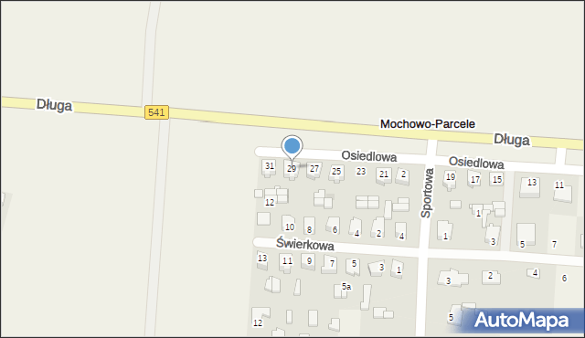 Mochowo-Parcele, Osiedlowa, 29, mapa Mochowo-Parcele
