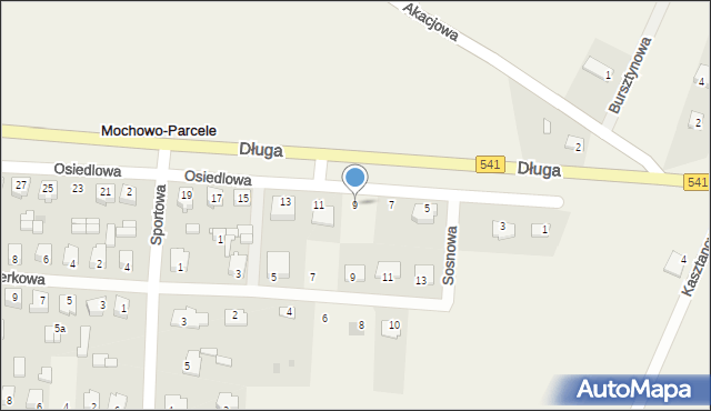 Mochowo-Parcele, Osiedlowa, 9, mapa Mochowo-Parcele