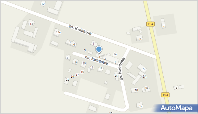 Modliszewo, Osiedle Kwiatowe, 3, mapa Modliszewo