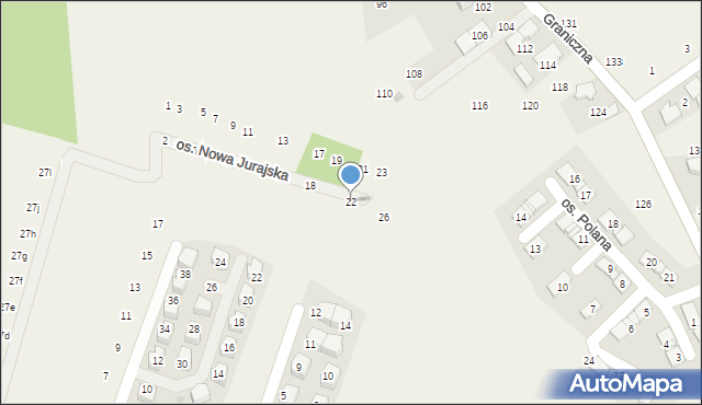 Modlnica, Osiedle Nowa Jurajska, 22, mapa Modlnica
