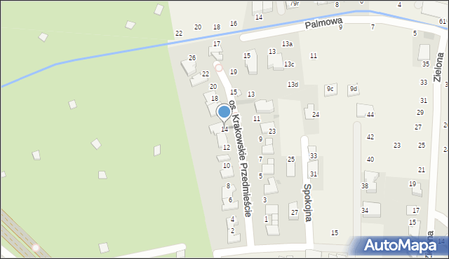 Modlniczka, Osiedle Krakowskie Przedmieście, 14, mapa Modlniczka