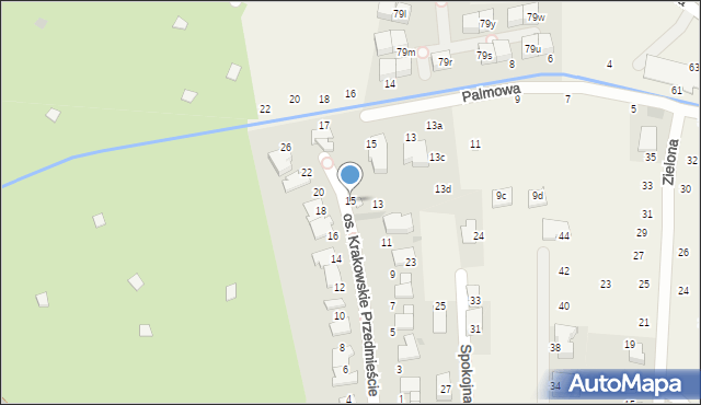Modlniczka, Osiedle Krakowskie Przedmieście, 15, mapa Modlniczka