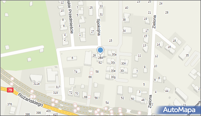 Modlniczka, Osiedle Krakowskie Przedmieście, 28A, mapa Modlniczka