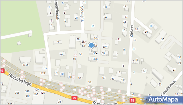 Modlniczka, Osiedle Krakowskie Przedmieście, 30f, mapa Modlniczka