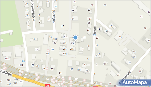 Modlniczka, Osiedle Krakowskie Przedmieście, 30l, mapa Modlniczka