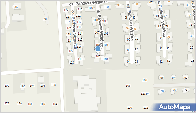 Mogilany, Osiedle Parkowe Wzgórze, 105, mapa Mogilany