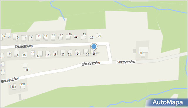 Mogilany, Osiedlowa, 28, mapa Mogilany