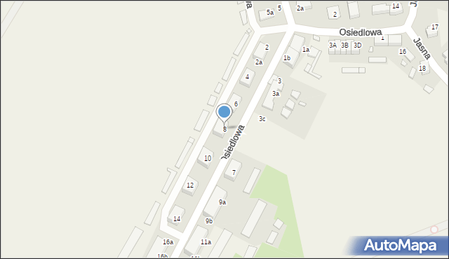 Mojęcice, Osiedlowa, 8, mapa Mojęcice