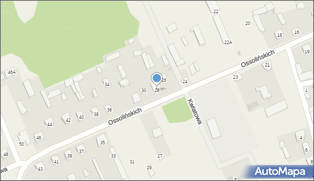 Mokobody, Ossolińskich, 28, mapa Mokobody