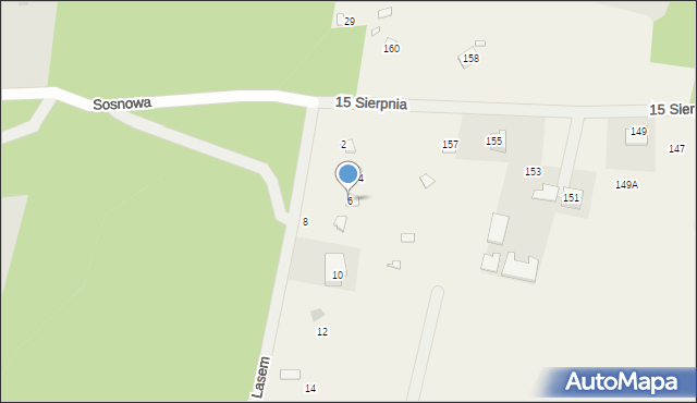 Mokre, Osiedle Pod Lasem, 6, mapa Mokre