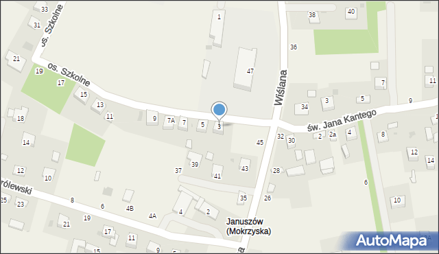 Mokrzyska, Osiedle Szkolne, 3, mapa Mokrzyska