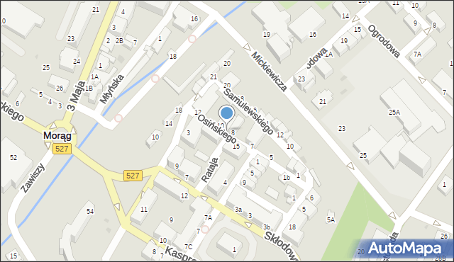 Morąg, Osińskiego, 9, mapa Morąg
