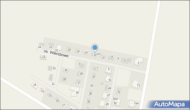 Mórkowo, Osiedle Wierzbowe, 12, mapa Mórkowo