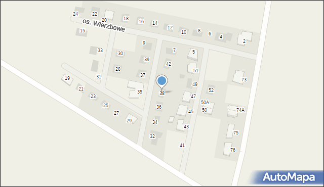 Mórkowo, Osiedle Wierzbowe, 38, mapa Mórkowo