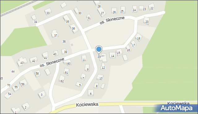 Morzeszczyn, Osiedle Słoneczne, 13, mapa Morzeszczyn