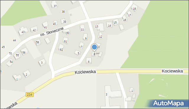 Morzeszczyn, Osiedle Słoneczne, 8, mapa Morzeszczyn