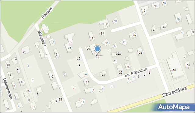 Morzyczyn, Osiedle Północne, 21, mapa Morzyczyn