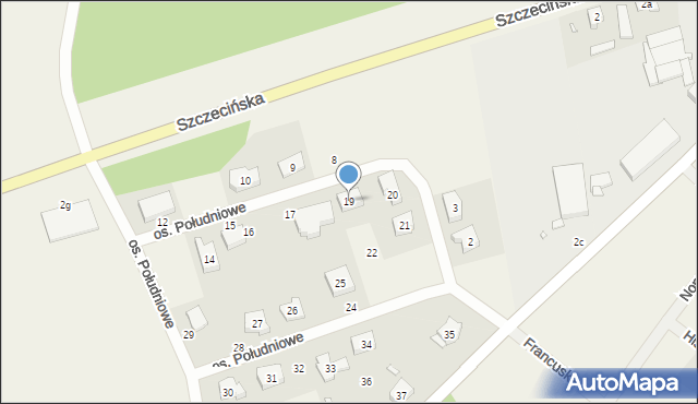 Morzyczyn, Osiedle Południowe, 19, mapa Morzyczyn