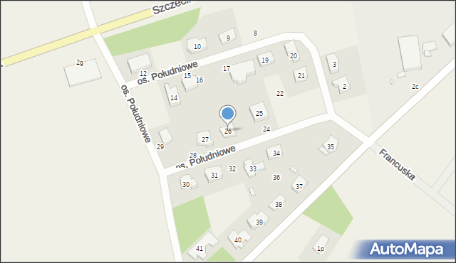 Morzyczyn, Osiedle Południowe, 26, mapa Morzyczyn