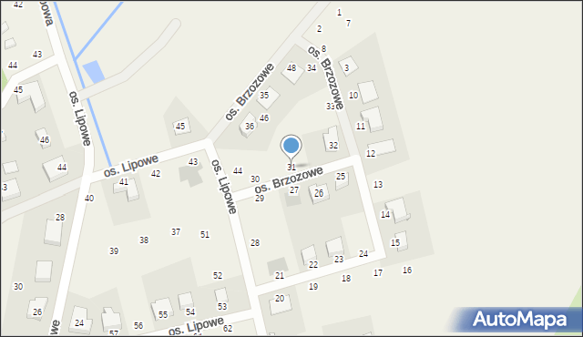 Mościenica, Osiedle Brzozowe, 45, mapa Mościenica