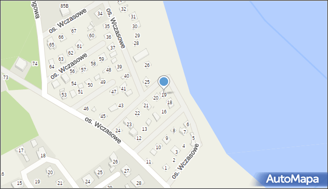 Mościenica, Osiedle Wczasowe, 19, mapa Mościenica