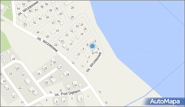 Mościenica, Osiedle Wczasowe, 4, mapa Mościenica