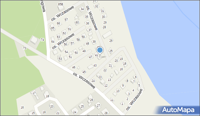 Mościenica, Osiedle Wczasowe, 42, mapa Mościenica